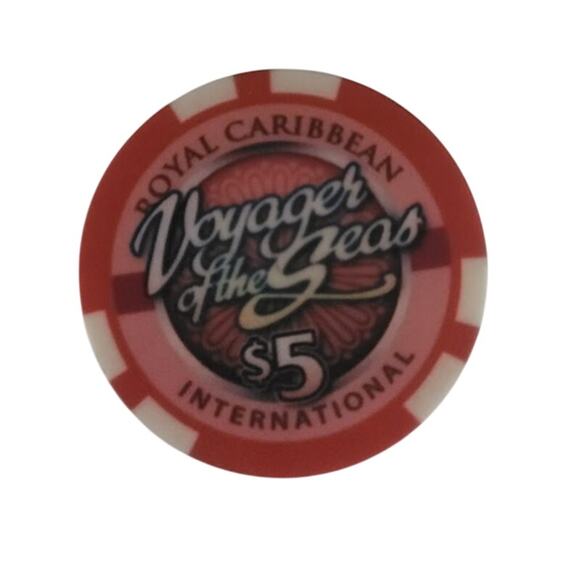 VOYAGER of the Seas Royal Caribbean International $5 Casino Chip DOUBLE SIDED - Picture 1 of 2